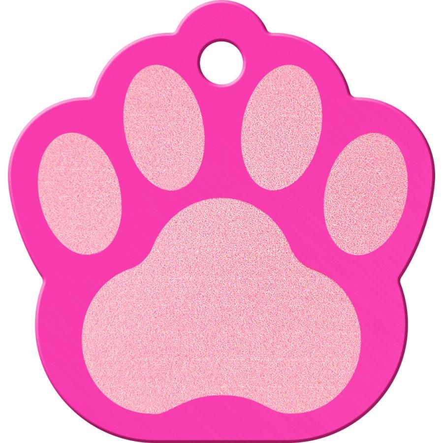 ID Tag Paw Brass Two - Tone Painted - Pink Large - Shopivet.com