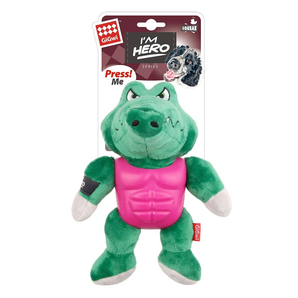 Im Hero Armor Alligator TPR / Plush with Squeaker Dog Toy - Shopivet.com