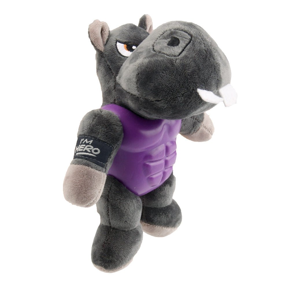 Im Hero Armor Hippo TPR Plush with Squeaker Dog Toy - Shopivet.com