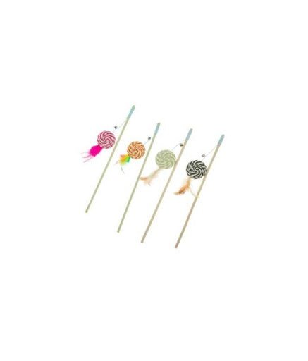 IMAC Cat Toy Cane with Sisal Sweet & Feathers 40cm - Shopivet.com