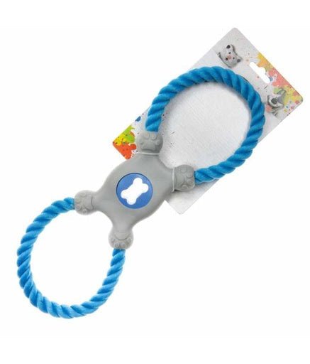 Imac Dog Tug Toy Double Handle In TPR with Rope, 30x10cm - Shopivet.com