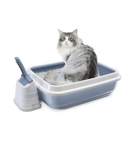 IMAC Duo Litter Trays for Cats[Color - Blue, Dimension - 59 x 40 x 28cm] - Shopivet.com