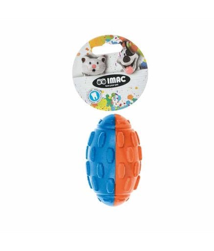 Imac Foam Tug Rugby Ball with Squeaker, 11.5x6.5x6.5cm - Shopivet.com