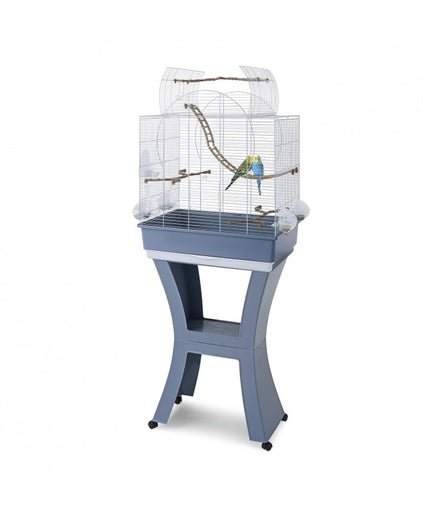 IMAC Matilde Cage for Canaries, Parakeets and Exotic birds[Color - White, Size - M, Dimension - 58 x 38 x 71 - 143cm] - Shopivet.com