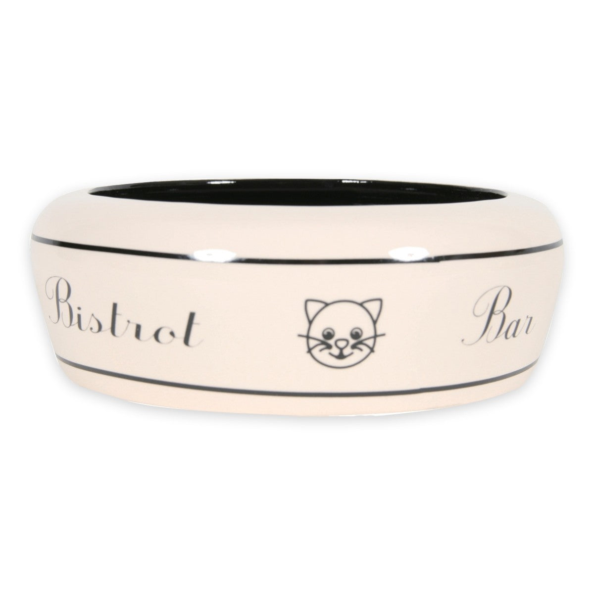 No Waste Ceramic Cat Bowl Bar - White 300ml