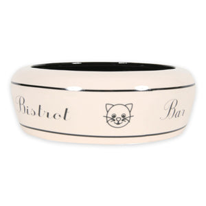No Waste Ceramic Cat Bowl Bar - White 300ml