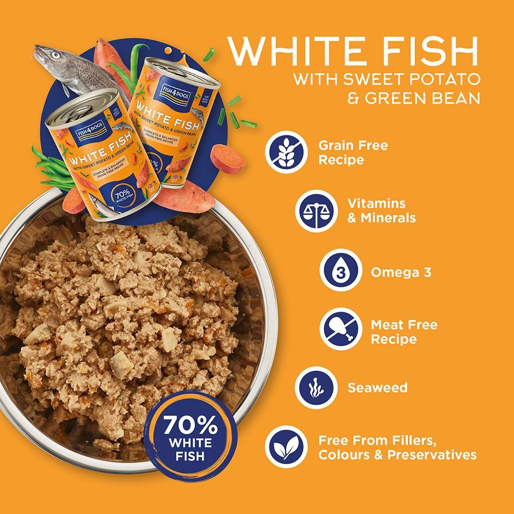Fish4dogs Finest Complete White Fish with Sweet Potato & Green