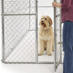 K9 Large Steel Chain Link Portable Kennel - Shopivet.com