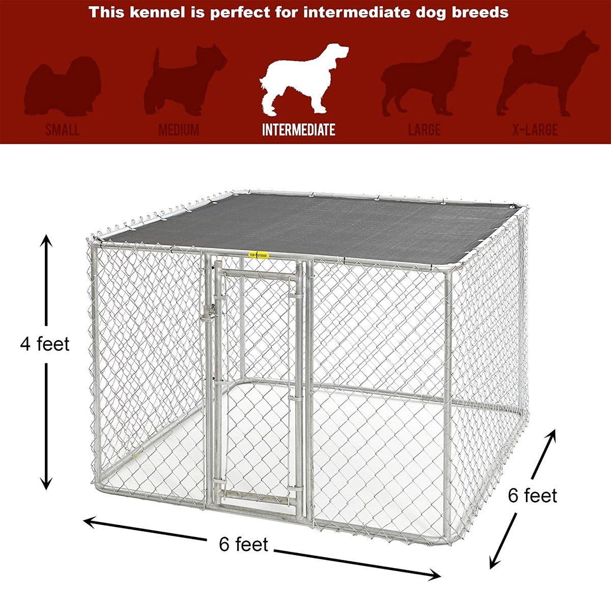 K9 Medium Steel Chain Link Portable Kennel - Shopivet.com