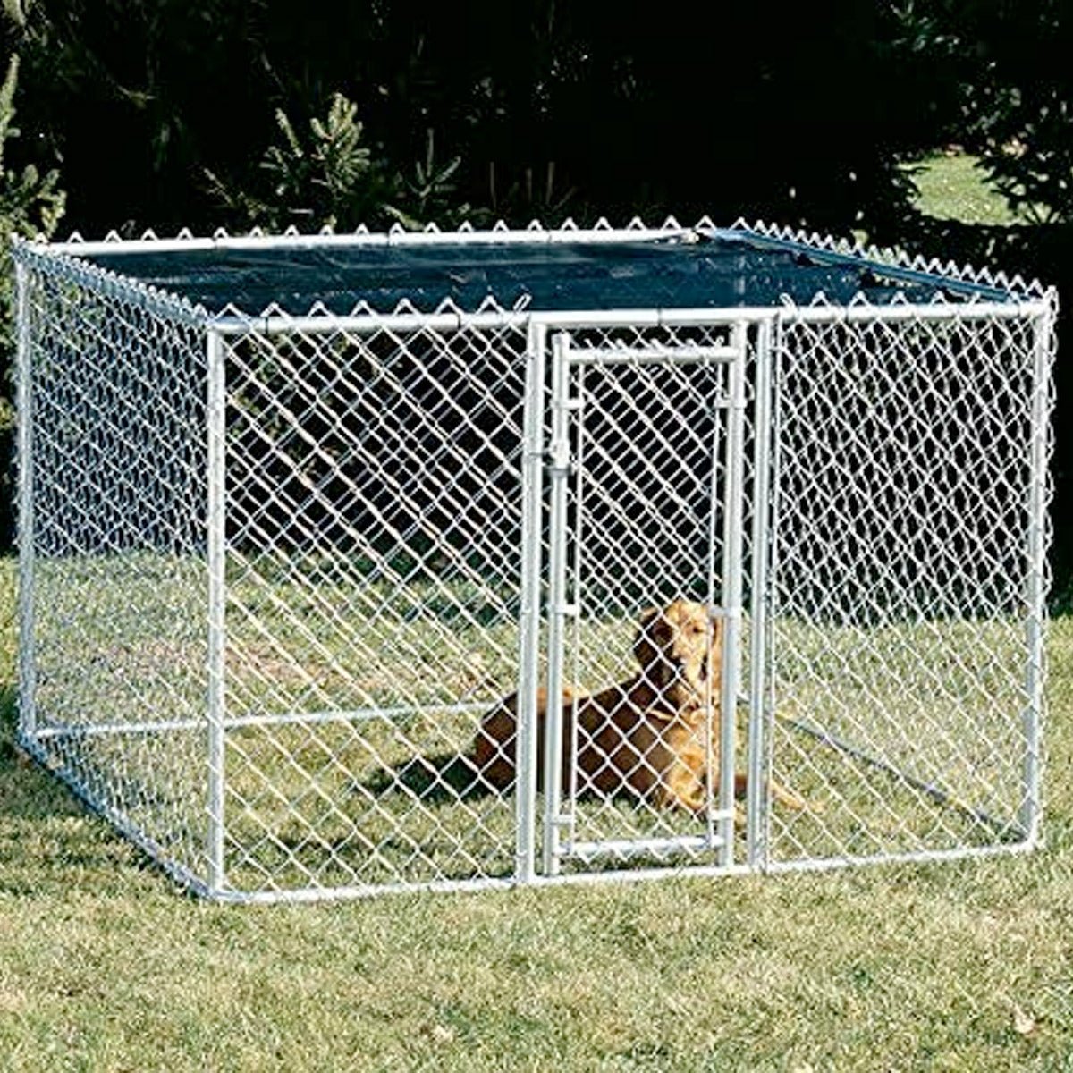 K9 Medium Steel Chain Link Portable Kennel - Shopivet.com