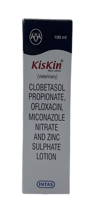 Kiskin skin lotion 100ml for byoderma, ringworm, bacterial and fungal infections - Shopivet.com