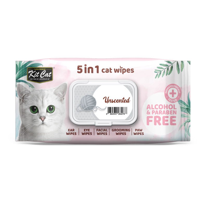 Kit Cat 5 - in - 1 Cat Wipes Unscented - Shopivet.com