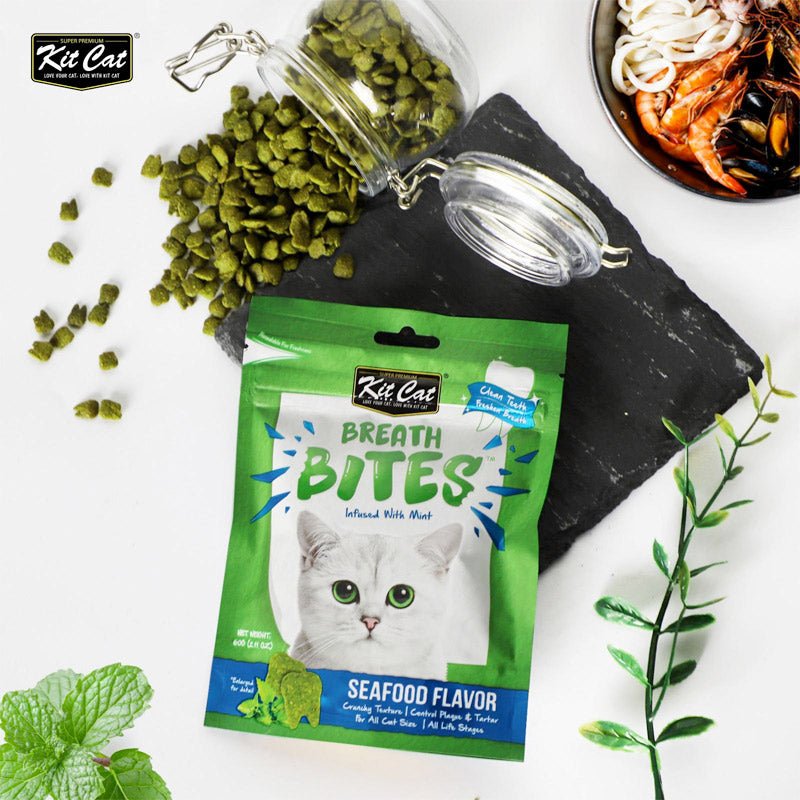 Kit Cat Breath Bites Seafoods Flavor 60g - Shopivet.com