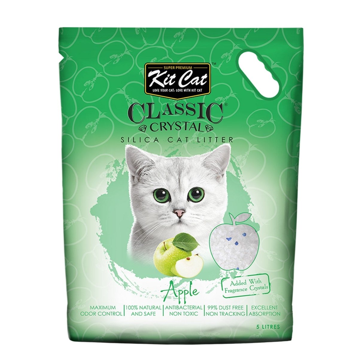 Kit Cat Classic Crystal Cat Litter – Apple (5 Litres) - Shopivet.com