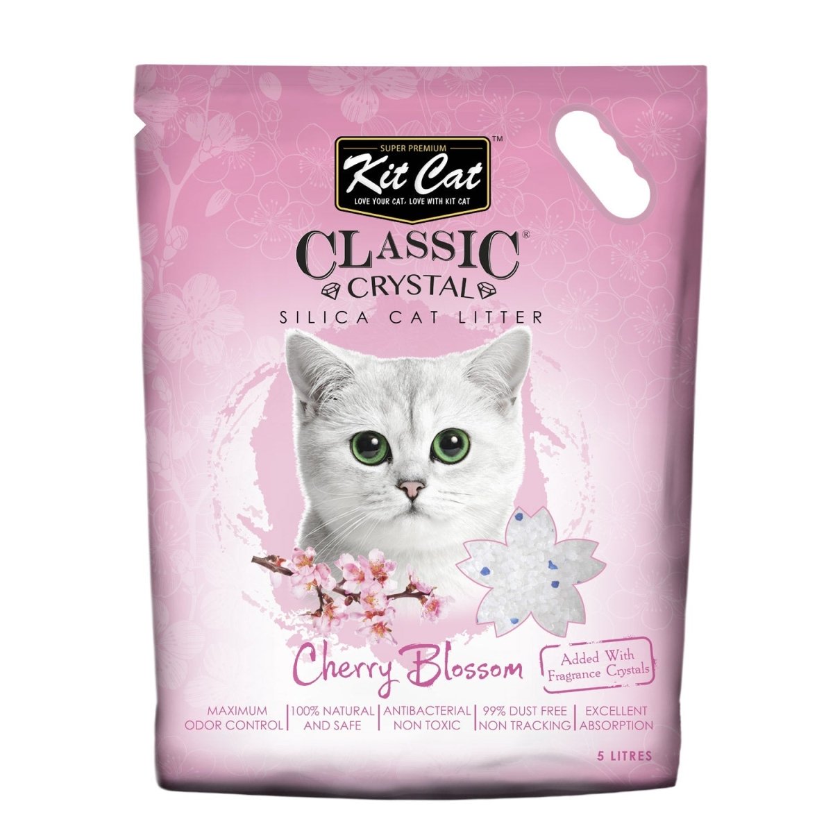 Kit Cat Classic Crystal Cat Litter – Cherry Blossom (5 Litres) - Shopivet.com