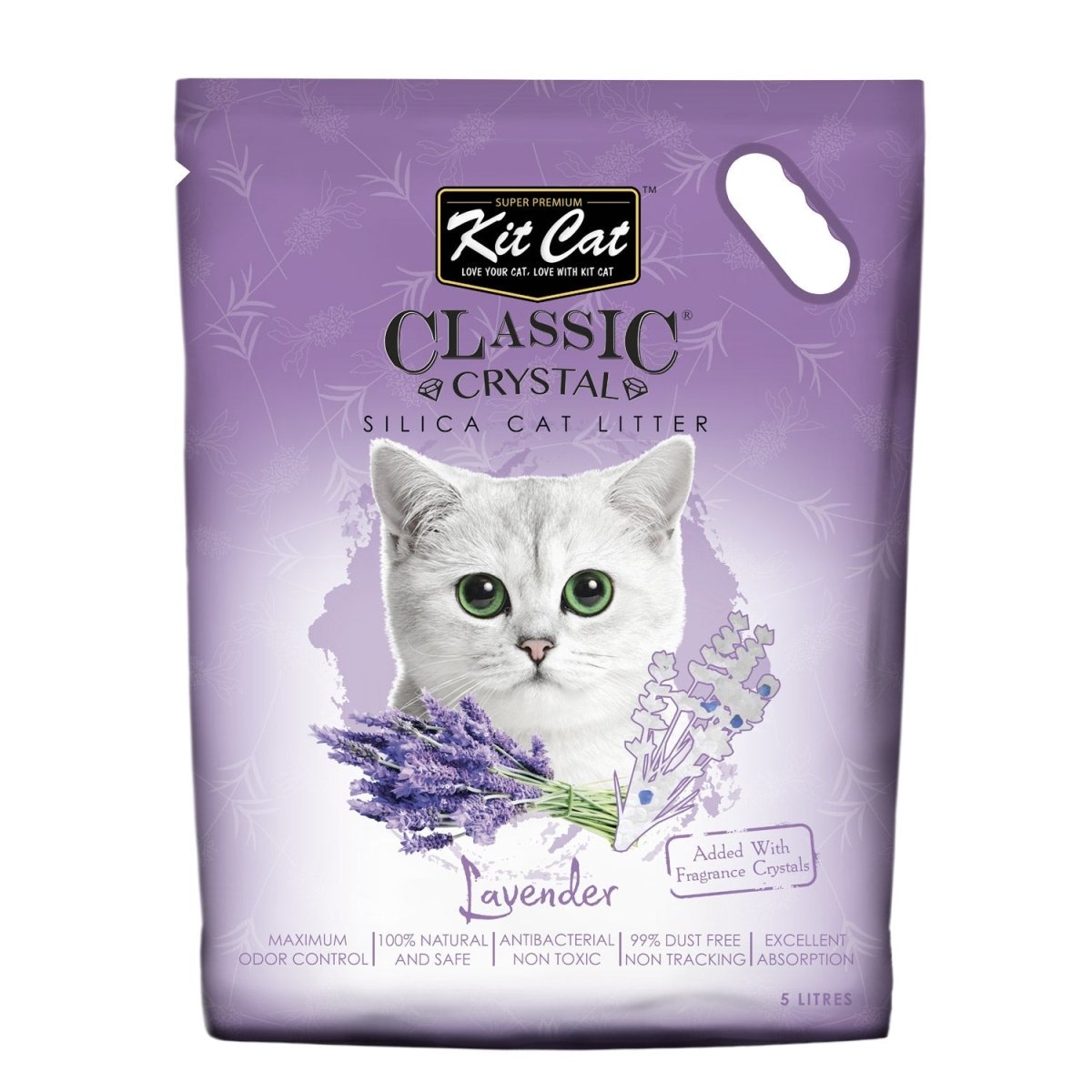 Kit Cat Classic Crystal Cat Litter – Lavender (5 Litres) - Shopivet.com