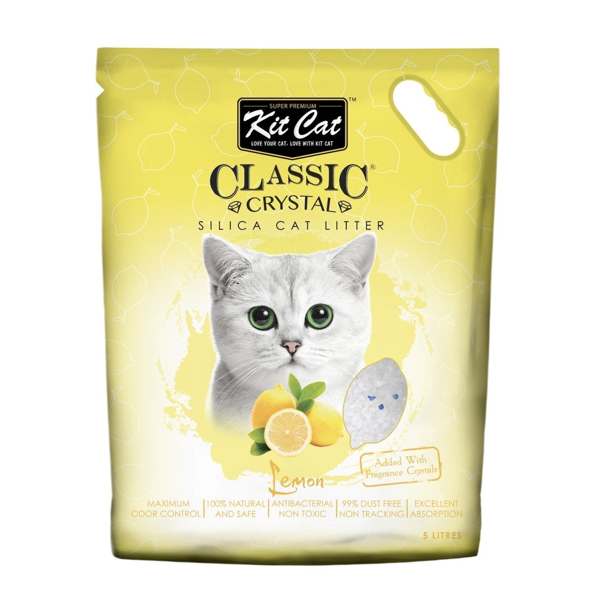 Kit Cat Classic Crystal Cat Litter – Lemon (5 Litres) - Shopivet.com