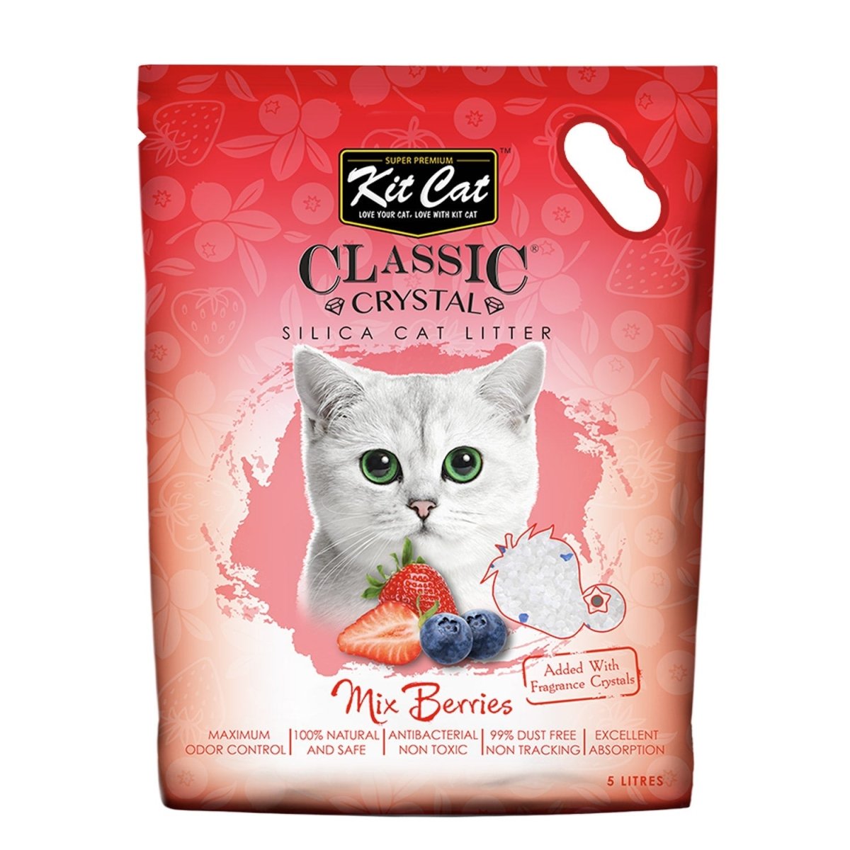 Kit Cat Classic Crystal Cat Litter – Mix Berries (5 Litres) - Shopivet.com