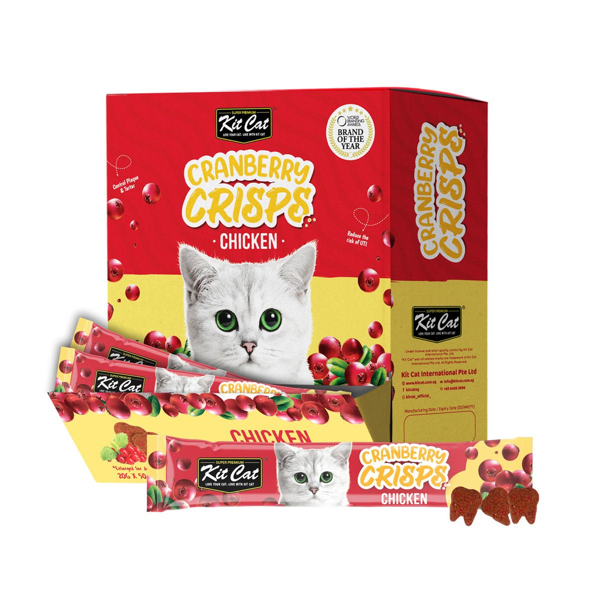 Kit Cat Cranberry Crisps Chicken Box (50 sachets) - Shopivet.com