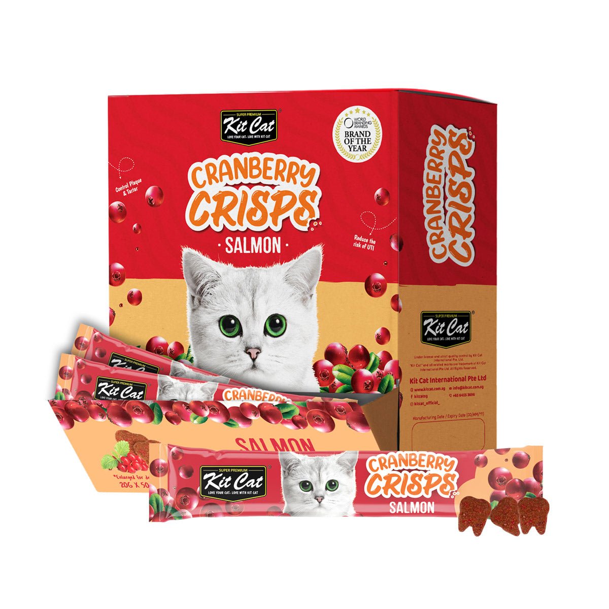 Kit Cat Cranberry Crisps Salmon Box (50 sachets) - Shopivet.com