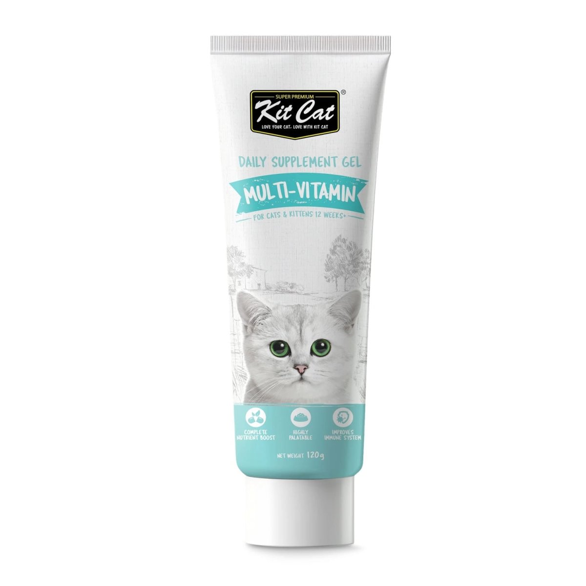 Kit Cat Daily Nutritional Supplement Gel For Cats & Kittens – Multi - Vitamin (120g) - Shopivet.com