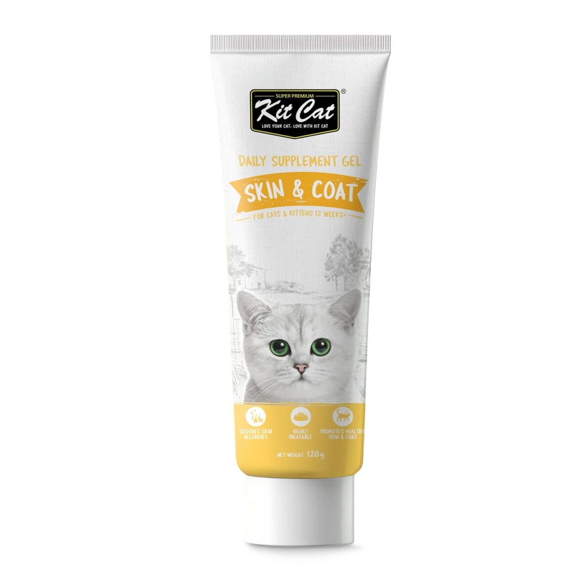 Kit Cat Daily Nutritional Supplement Gel For Cats & Kittens – Skin & Coat (120g) - Shopivet.com