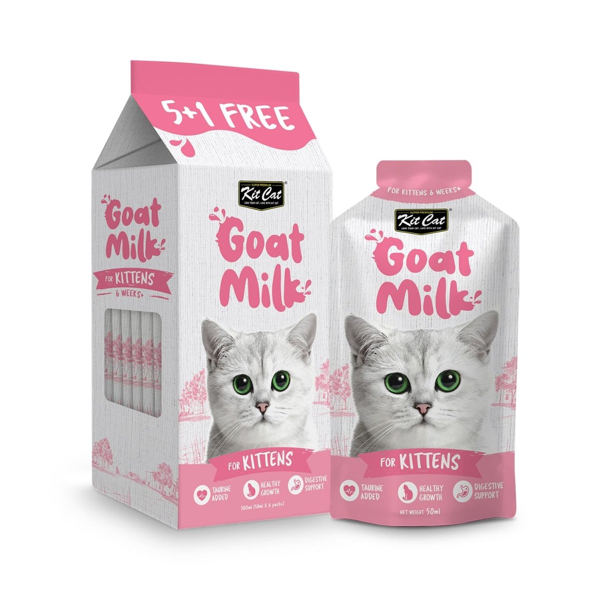 Kit Cat Goat Milk For Kittens 300ml ( 6 X 50ml ) - Shopivet.com