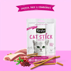 Kit Cat Grain Free Cat Stick Chicken Duck & Cranberries 15g - Shopivet.com