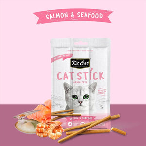 Kit Cat Grain Free Cat Stick Salmon & Seafood 15g - Shopivet.com