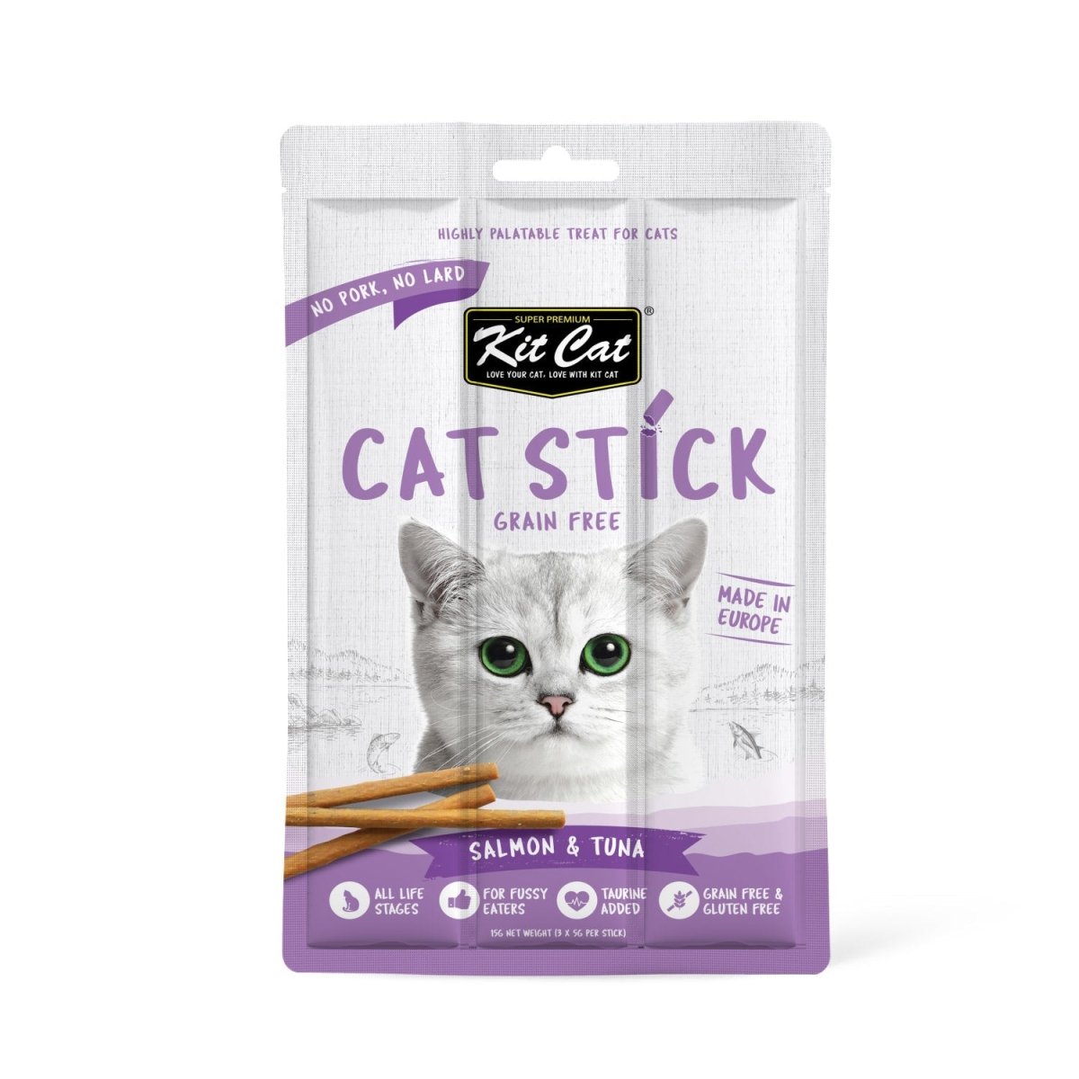 Kit Cat Grain Free Cat Stick Salmon & Tuna 15g - Shopivet.com