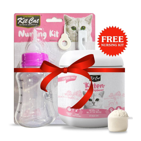 Kit Cat Kitten Milk Replacer 200g + FREE Nursing Kit - Shopivet.com