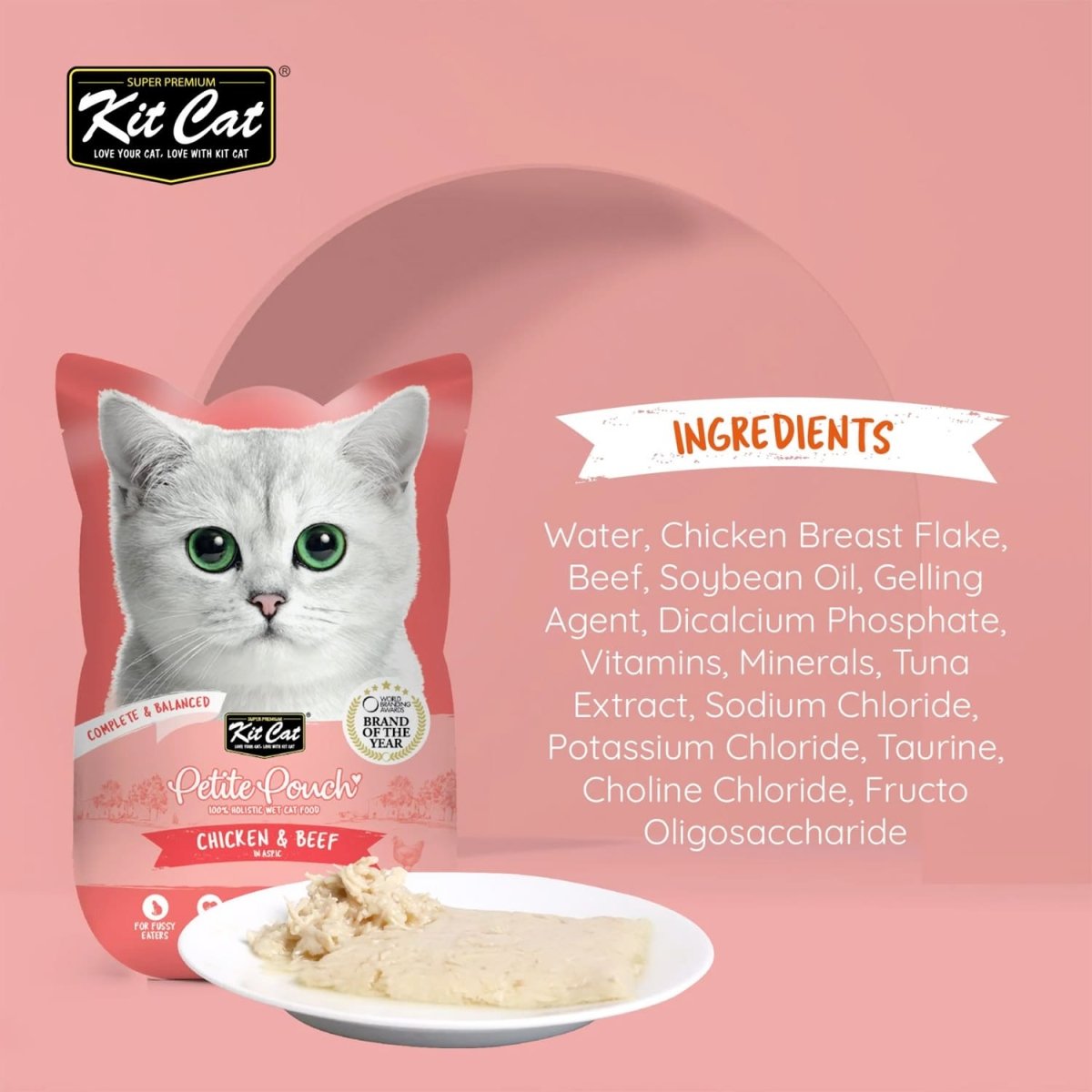 Kit Cat Petite Pouch 70g – Chicken & Beef (1 Box - 24pcs) - Shopivet.com