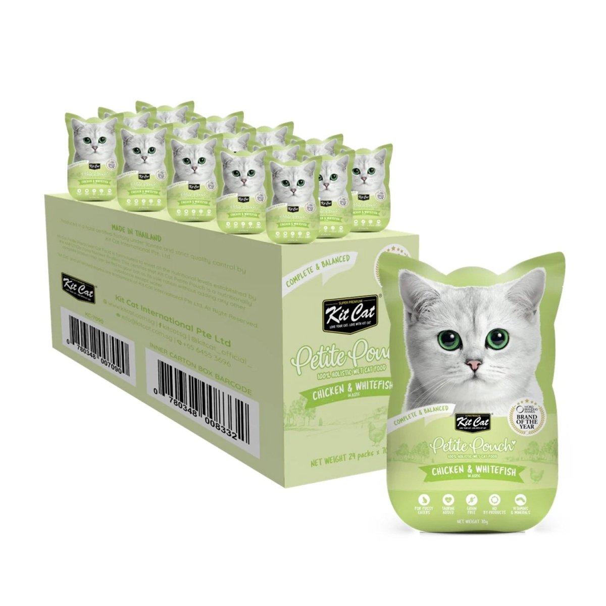 Kit Cat Petite Pouch 70g – Chicken & Whitefish (1 Box - 24pcs) - Shopivet.com