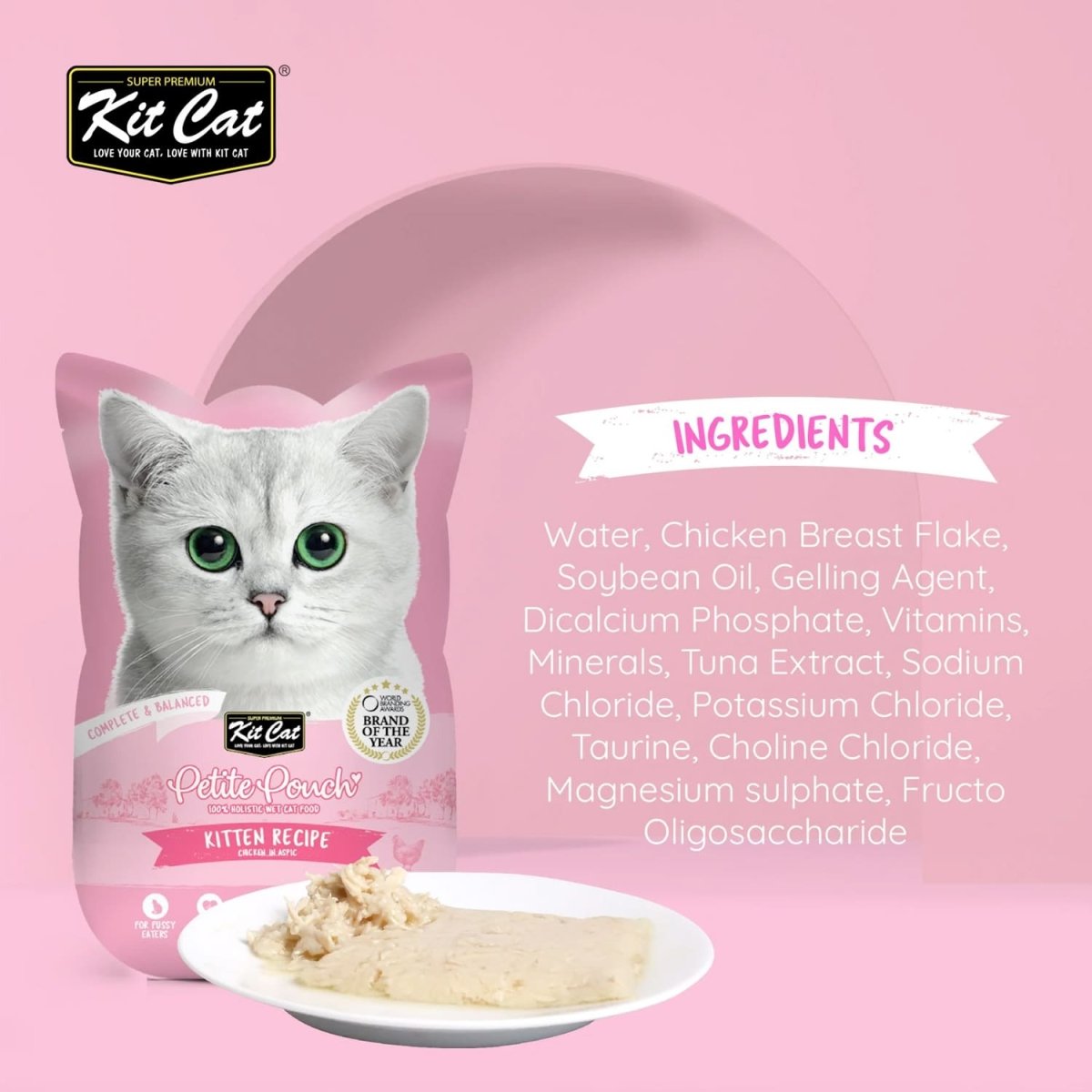 Kit Cat Petite Pouch 70g – Kitten Chicken (1 Box - 24pcs) - Shopivet.com