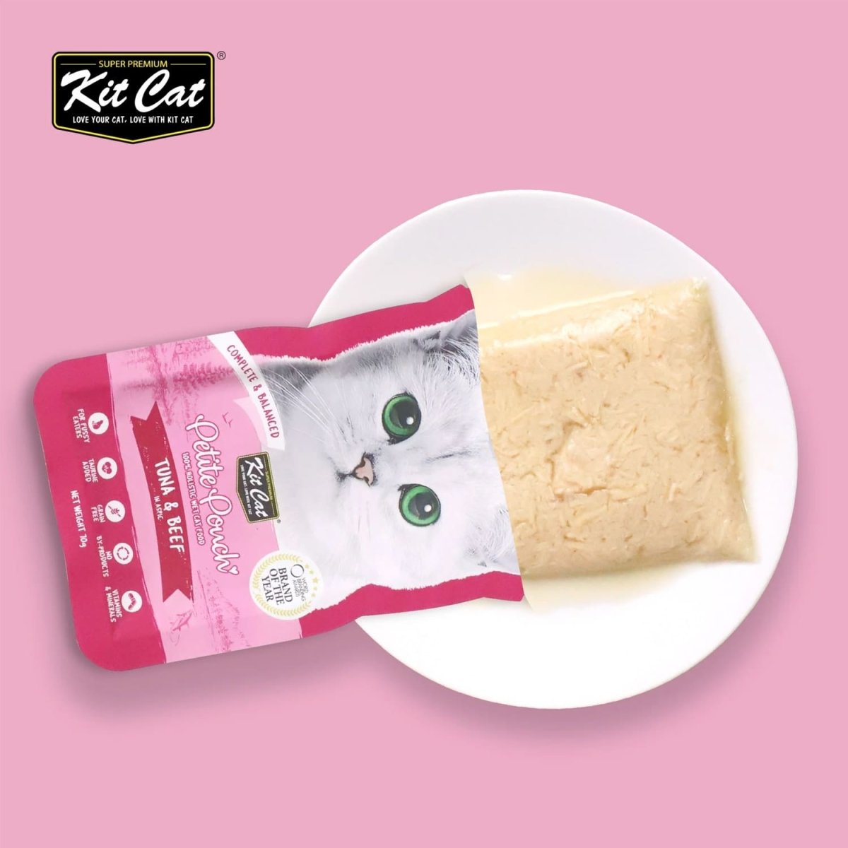 Kit Cat Petite Pouch 70g – Tuna & Beef (1 Box - 24pcs) - Shopivet.com