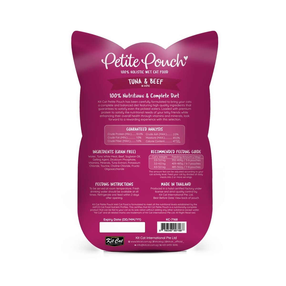 Kit Cat Petite Pouch 70g – Tuna & Beef (1 Box - 24pcs) - Shopivet.com