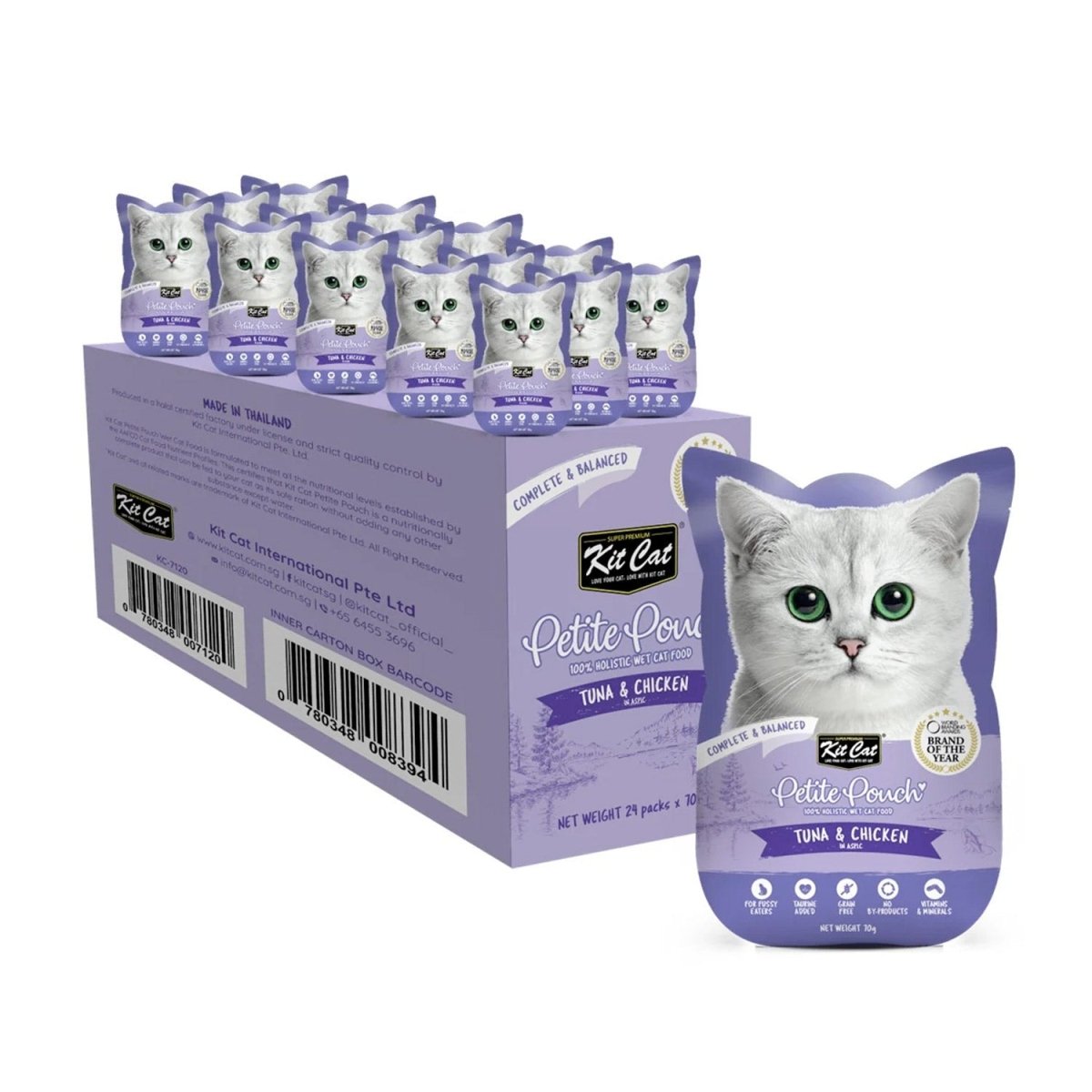 Kit Cat Petite Pouch 70g – Tuna & Chicken (1 Box - 24pcs) - Shopivet.com