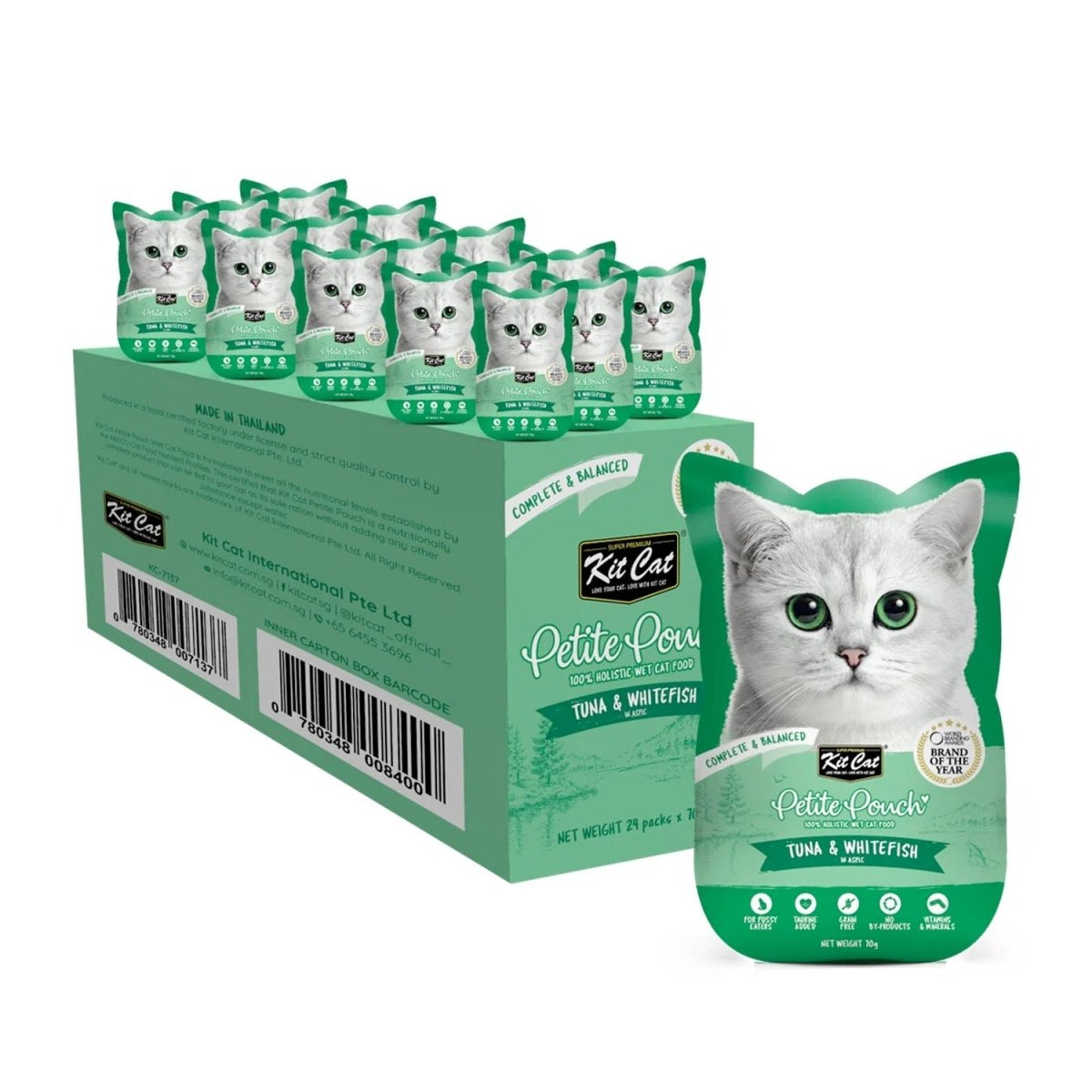 Kit Cat Petite Pouch 70g – Tuna & Whitefish (1 Box - 24pcs) - Shopivet.com