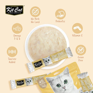 Kit Cat Purr Puree Chicken & Fiber (Hairball) (40 Sachets Value Pack) - Shopivet.com