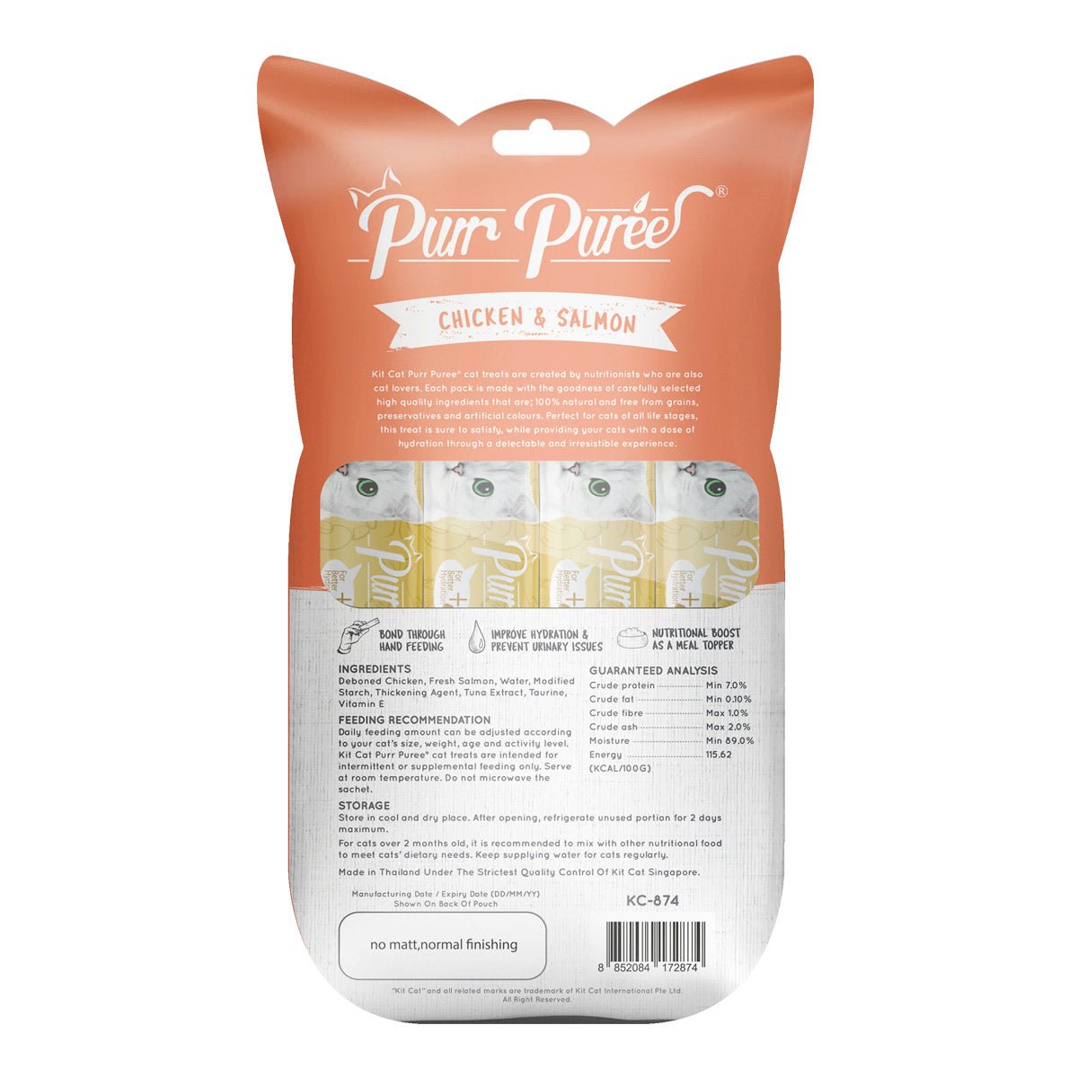 Kit Cat Purr Puree Chicken & Salmon - Shopivet.com