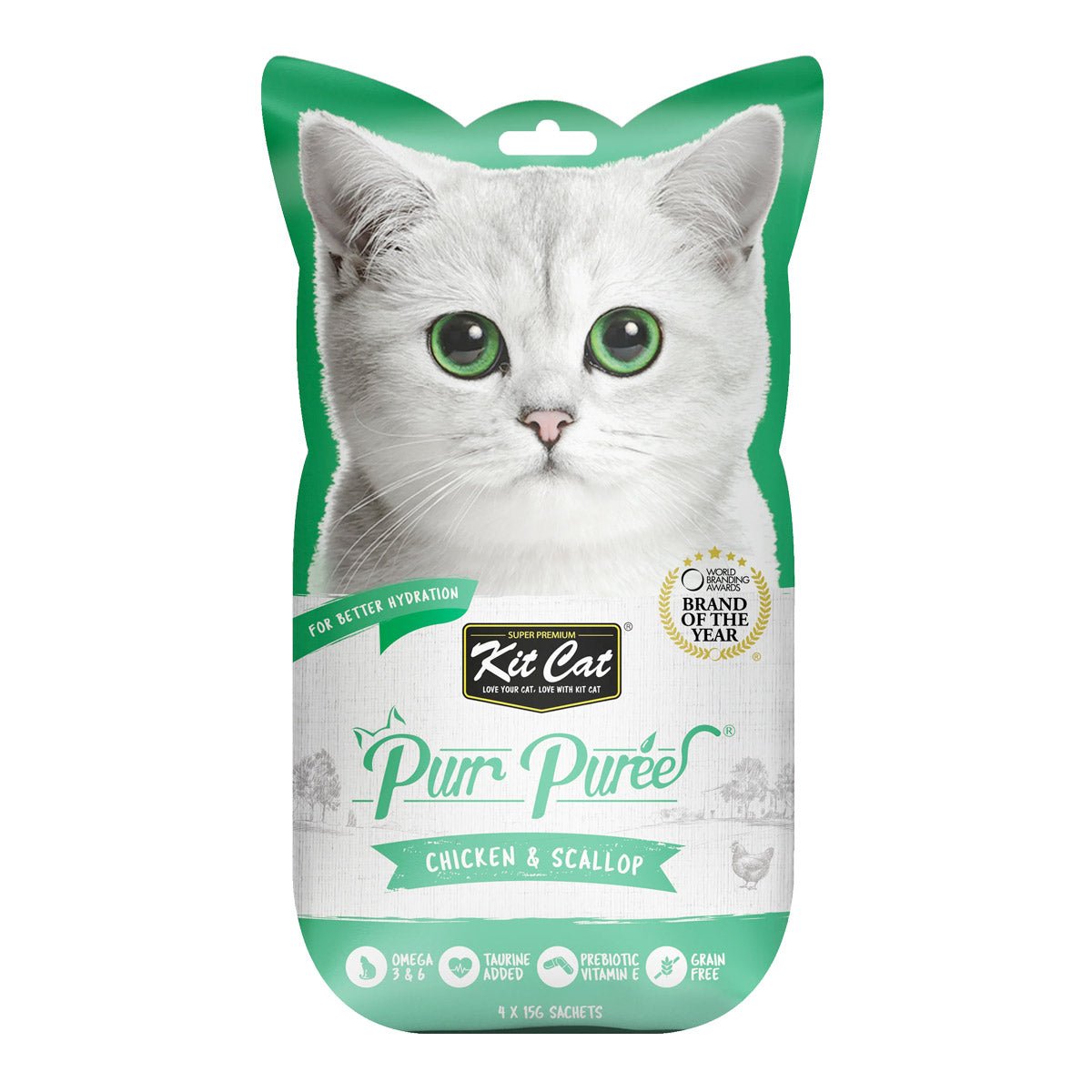 Kit Cat Purr Puree Chicken & Scallop - Shopivet.com