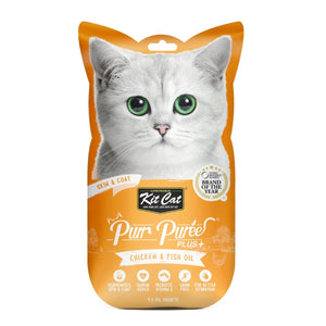 Kit Cat Purr Puree Plus+ Chicken & Fish Oil (Skin & Coat) - Shopivet.com