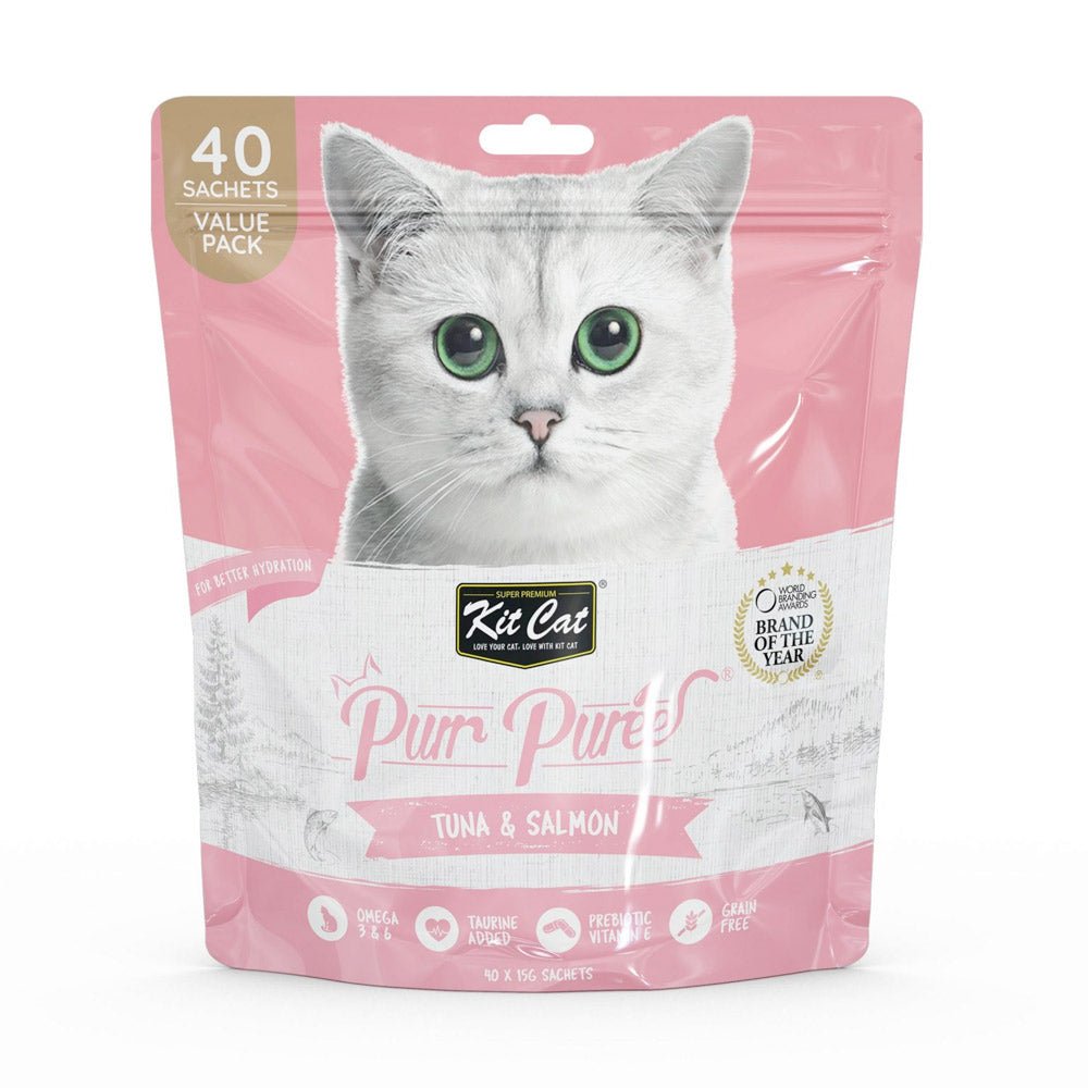 Kit Cat Purr Puree Tuna & Salmon (40 Sachets Value Pack) - Shopivet.com