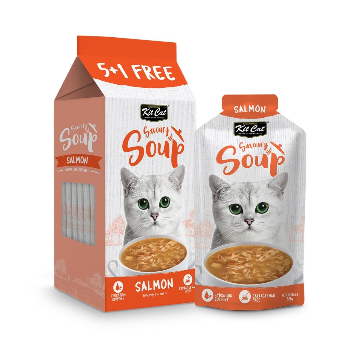 Kit Cat Savoury Soup Salmon 300g ( 6 X 50g ) - Shopivet.com