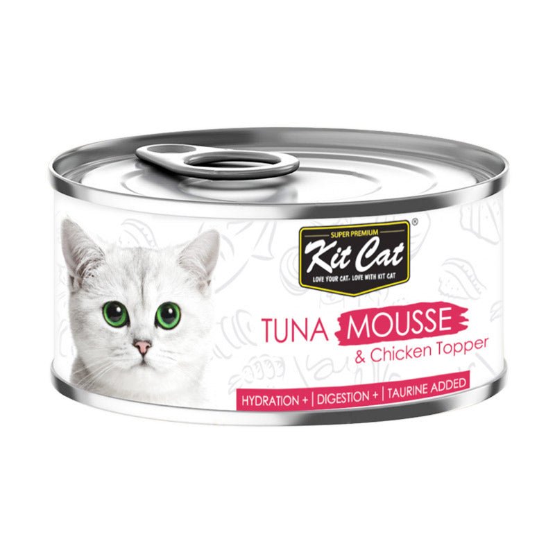 Kit Cat Tuna Mousse with Chicken Topper 80g (1 Box - 24pcs) - Shopivet.com