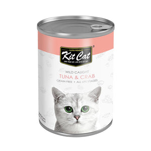 Kit Cat Wild Caught Tuna with Crab Canned Cat Food 400g - Shopivet.com