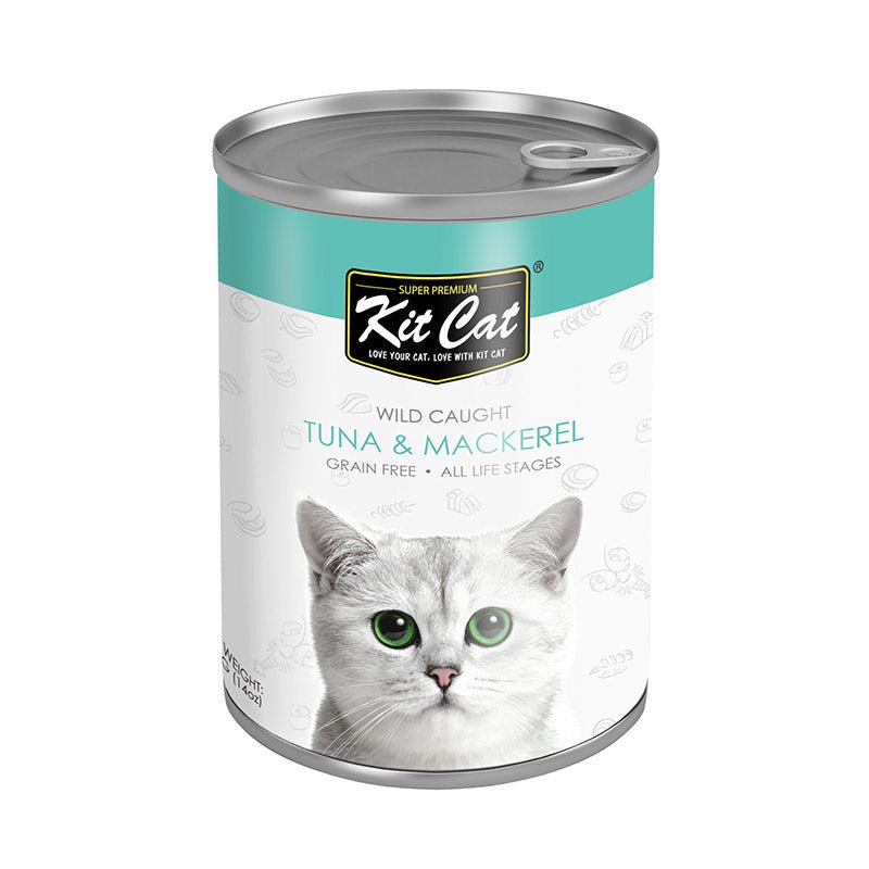 Kit Cat Wild Caught Tuna with Mackerel Canned Cat Food 400g - Shopivet.com