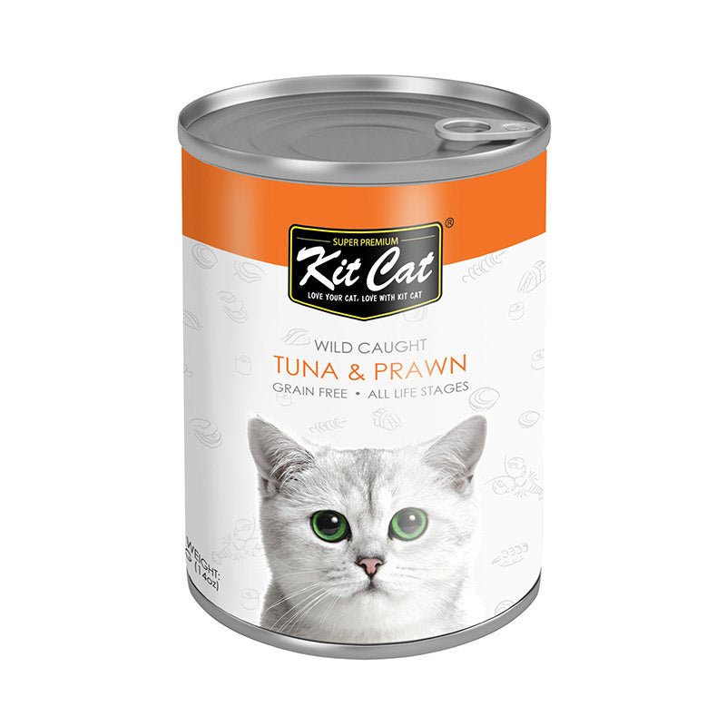 Kit Cat Wild Caught Tuna with Prawn Canned Cat Food 400g - Shopivet.com