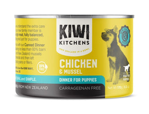 Kiwi Kitchens Barn Raised Chicken & Mussel Dinner Canned Wet Puppy Food - 170g - Shopivet.com