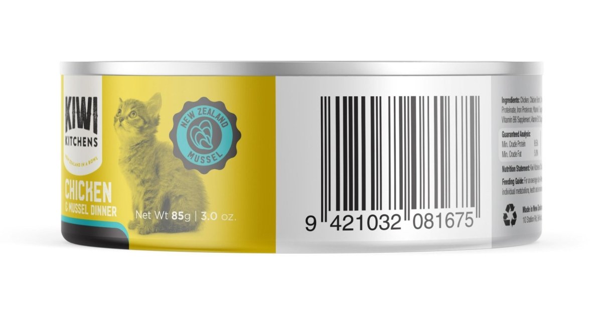 Kiwi Kitchens Chicken & Mussel Dinner Canned Wet Kitten Food - 170g - Shopivet.com